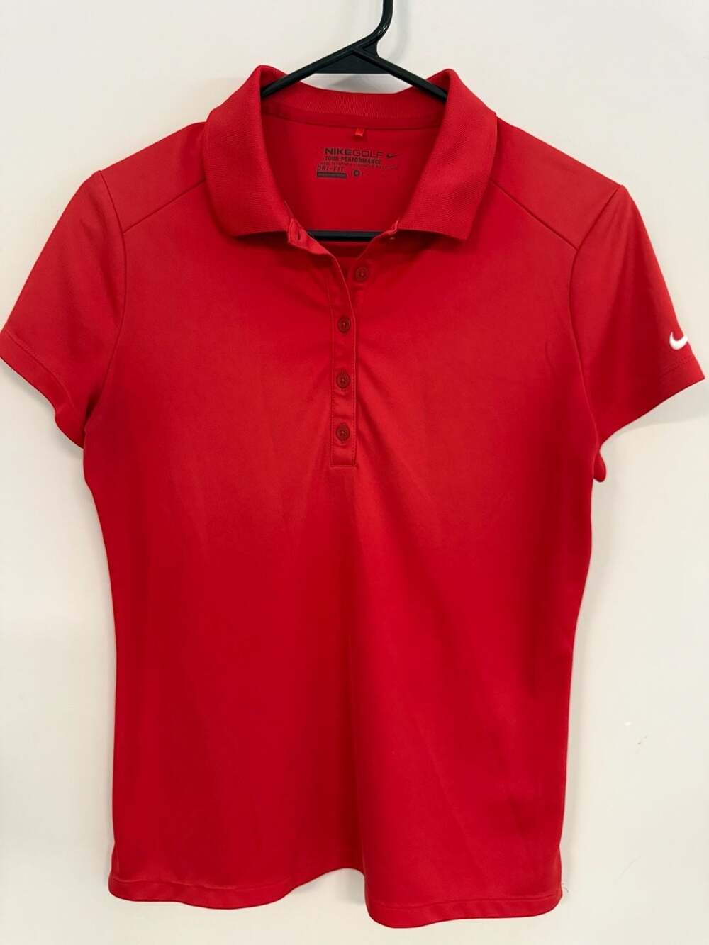 Nike Golf Women's Tour Performance Dri-FIT Red Polo Shirt Size M